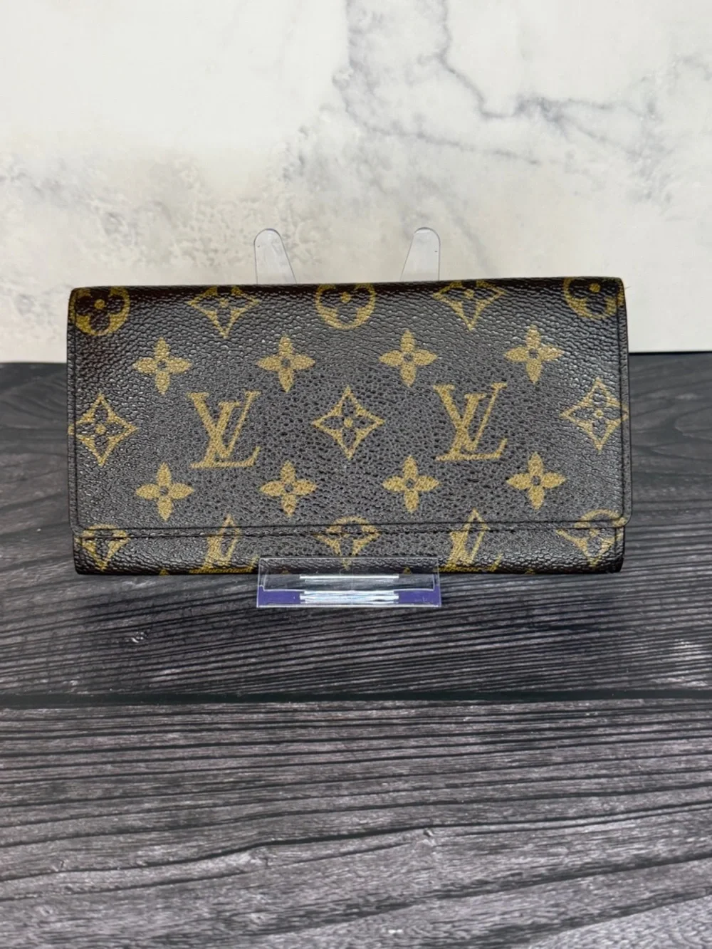 Louis Vuitton Monogram Long Bifold Wallet | Vintage | LV Checkbook Wallet - Picture 1 of 8